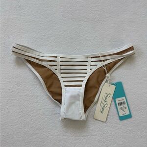 NWT Beach Bunny Brown and White Bikini Bottom
